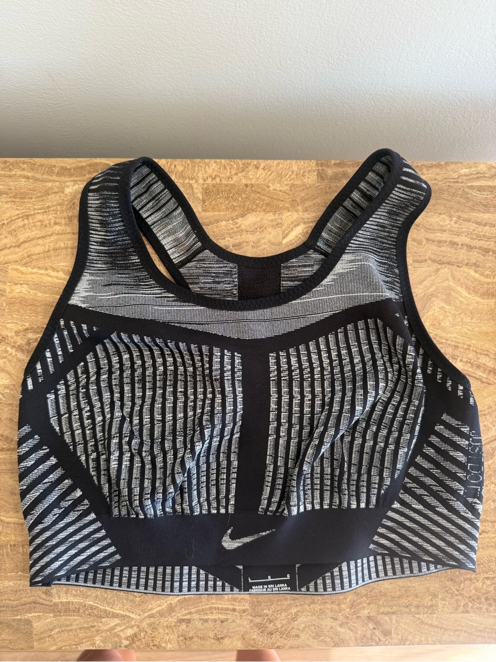 Nike Black & Gray Knit Racerback Sports Bra